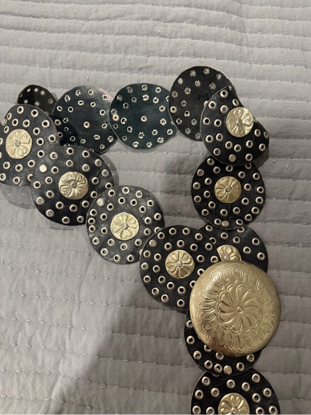 Leather Y2K Wide Disc Boho Belt